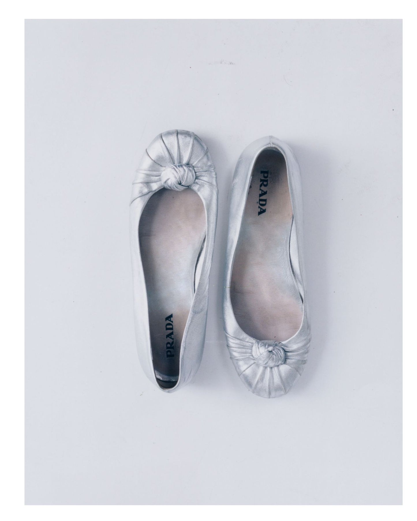 Prada silver flats