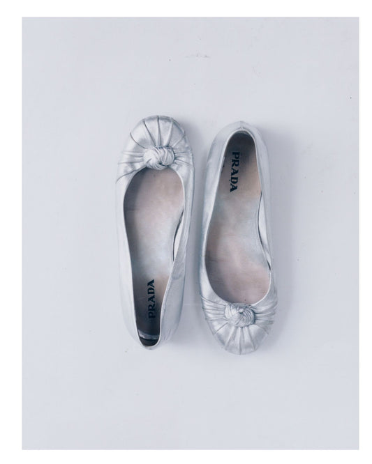 Prada silver flats